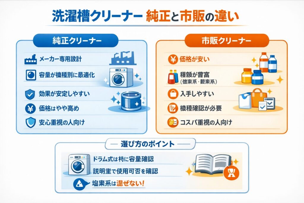 洗濯槽クリーナーの純正の違い